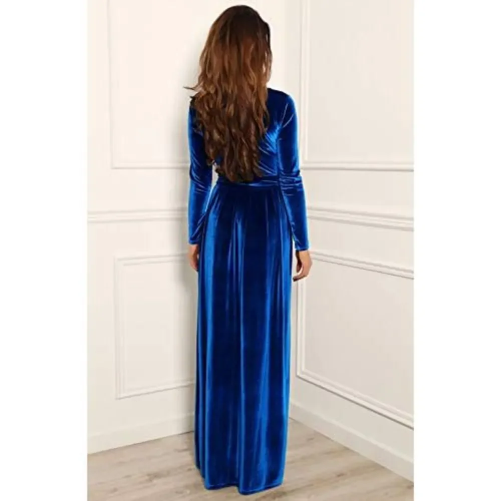 Zattcas | Dresses | Zattcas Womens Velvet Maxi Dress Elegant Winter Christmas  Long Sleeve Maxi Dress | Poshmark